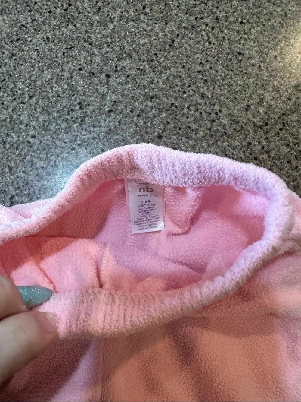 Carter's Light Pink Fleece Newborn Pants